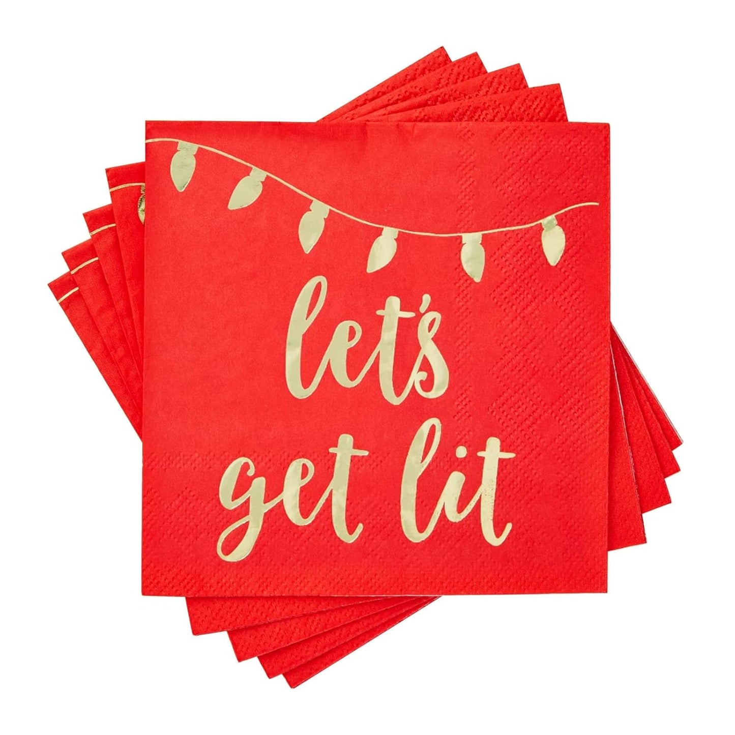 Let's Get Lit Holiday Cocktail Napkins