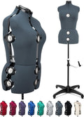 Dark-Gray Adjustable Dress Form 13 Dials Large - Custom Fit for Sewing