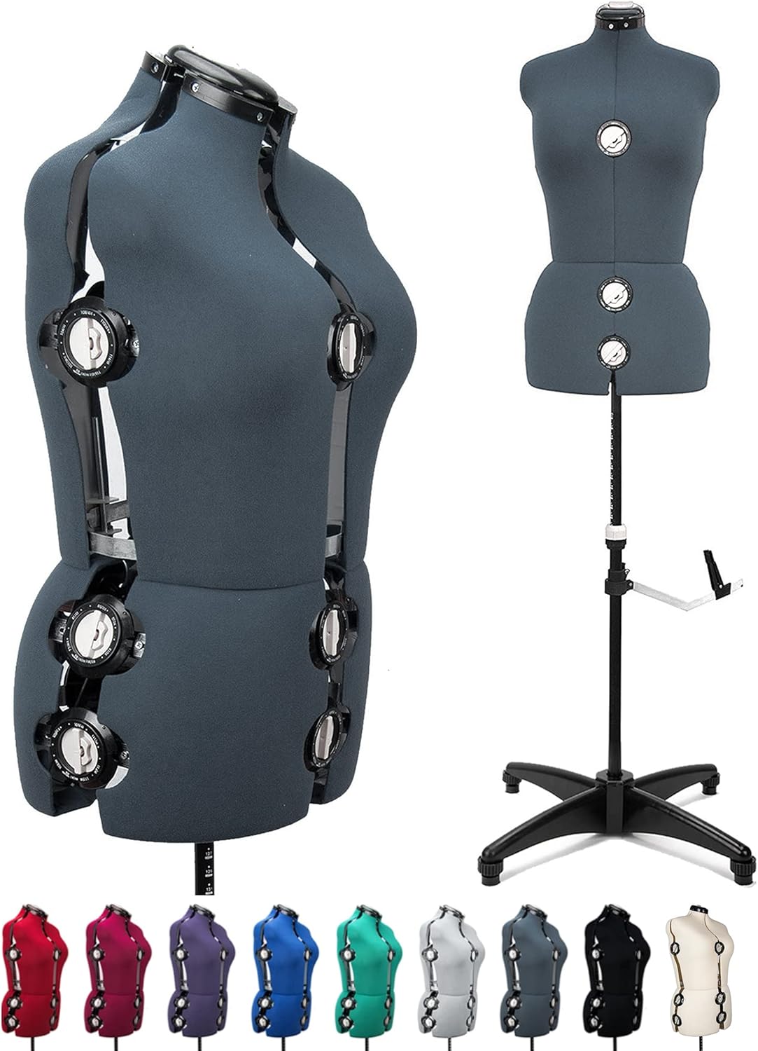 BHD BEAUTY Dark-Gray Adjustable Mannequin Dress Form for Sewing