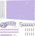 Rotary Cutter Set Purple - Quilting Kit with 45mm Cutter & Mat
