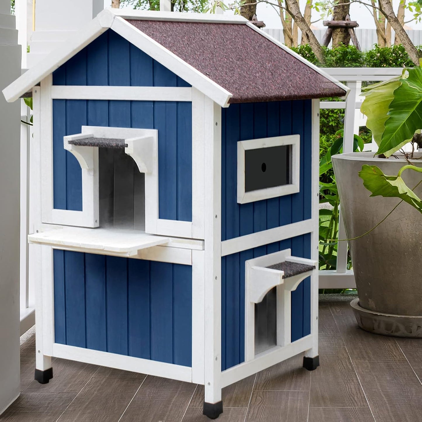 Rockever Outdoor Cat House for Feral Cats - Spacious & Weatherproof