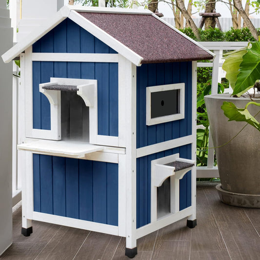 Rockever Outdoor Cat House for Feral Cats - Spacious & Weatherproof