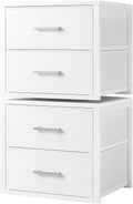 BOLUO Stackable Storage Drawers 2-Drawer Fabric Dresser - Space Saving