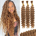 12A #27 Honey Blonde Human Braiding Hair for Boho Styles