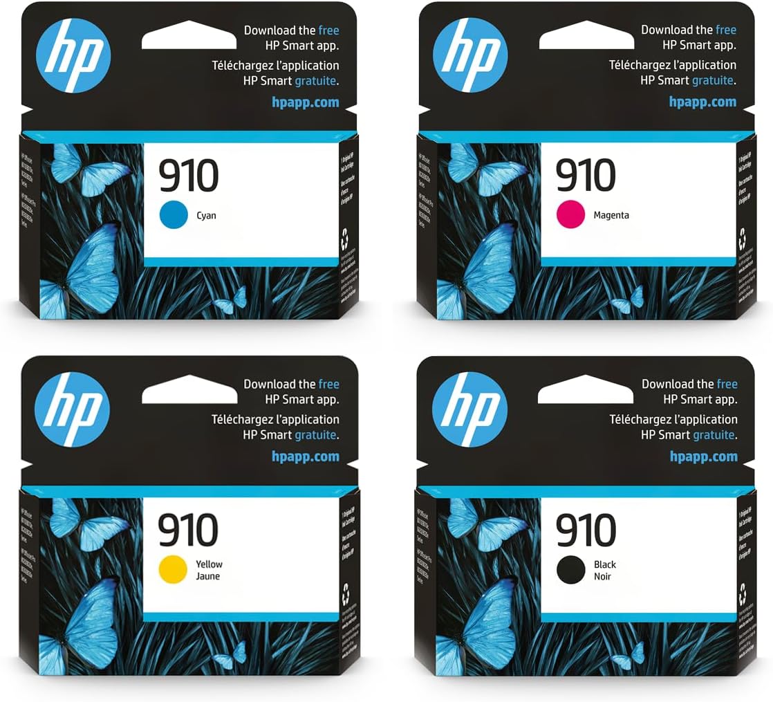 HP 910 Ink Cartridge Bundle for OfficeJet 8010 and Pro 8020 Series