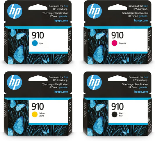 HP 910 Ink Cartridge Bundle for OfficeJet 8010 and Pro 8020 Series