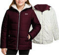 DKNY Reversible Girls Winter Coat - Cozy Quilted Sherpa Puffer