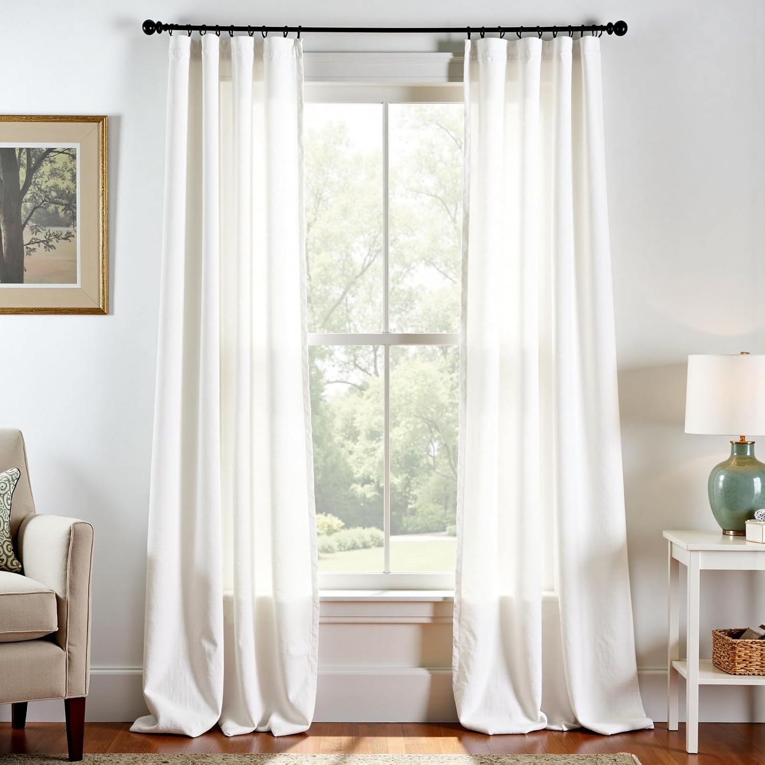 Linen Blend Curtains for Living Room and Bedroom Decor