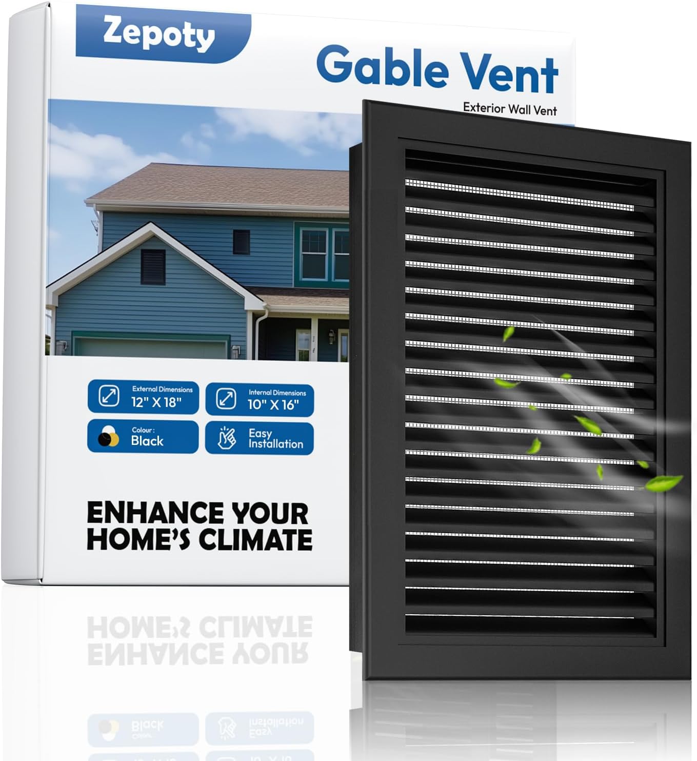 12 x 18 Aluminum Alloy Gable Vent for Shed - Never Rusting Design