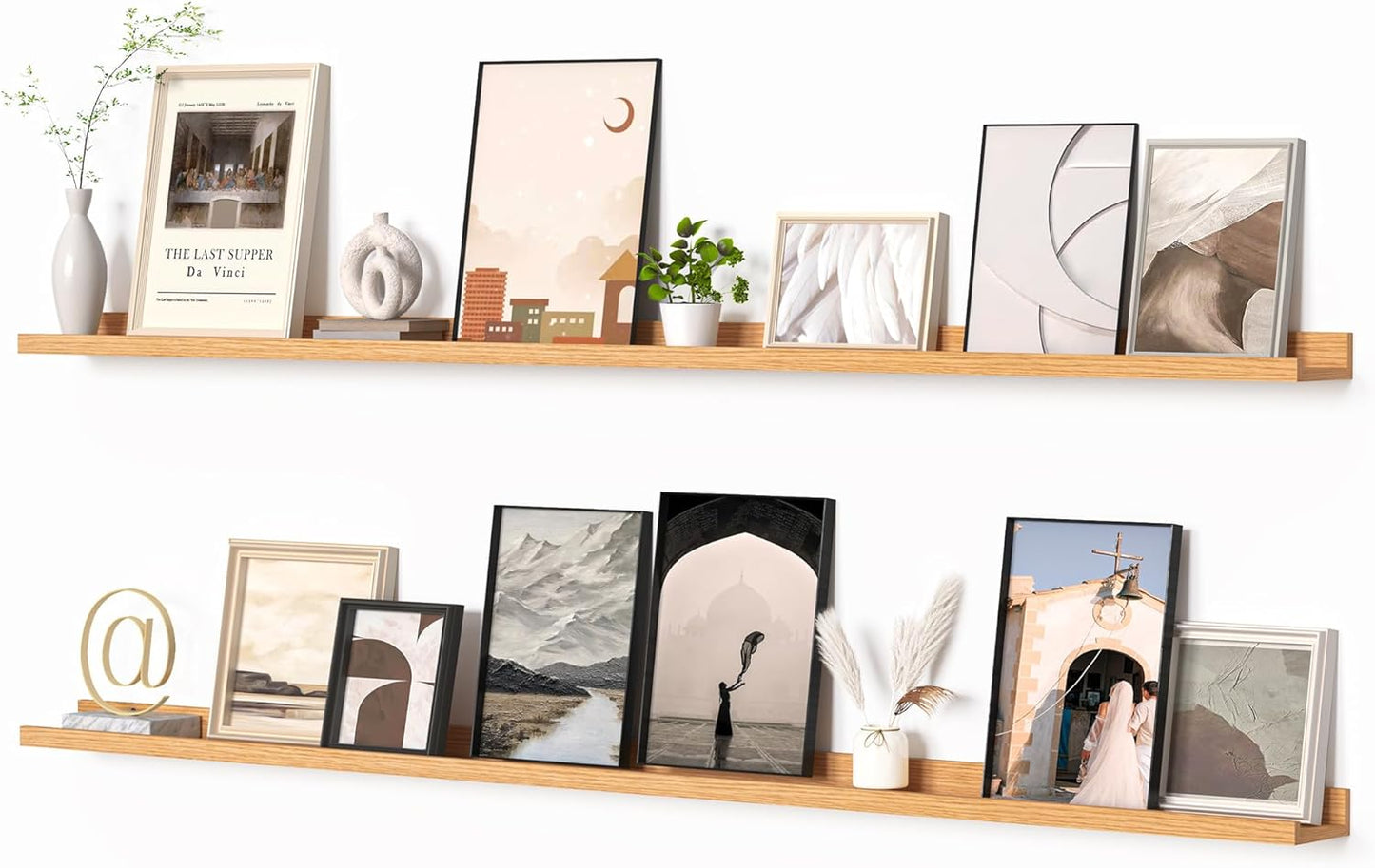 Heimlove Picture Ledge Shelf Set of 2 for Wall Decor Storage