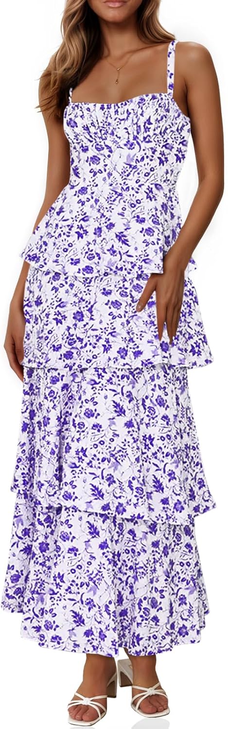 Fisoew Womens Floral Maxi Dresses for Summer Fun and Style
