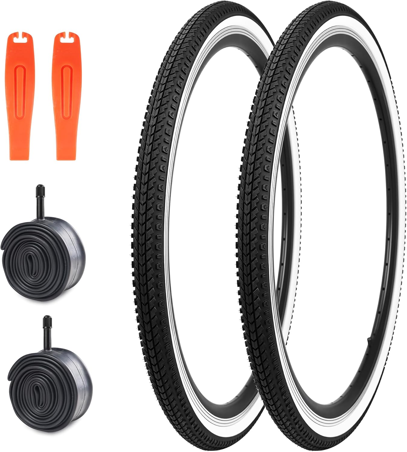 2 Pack 26x1.5 Bike Tire with Tubes for Vintage and City Bikes
