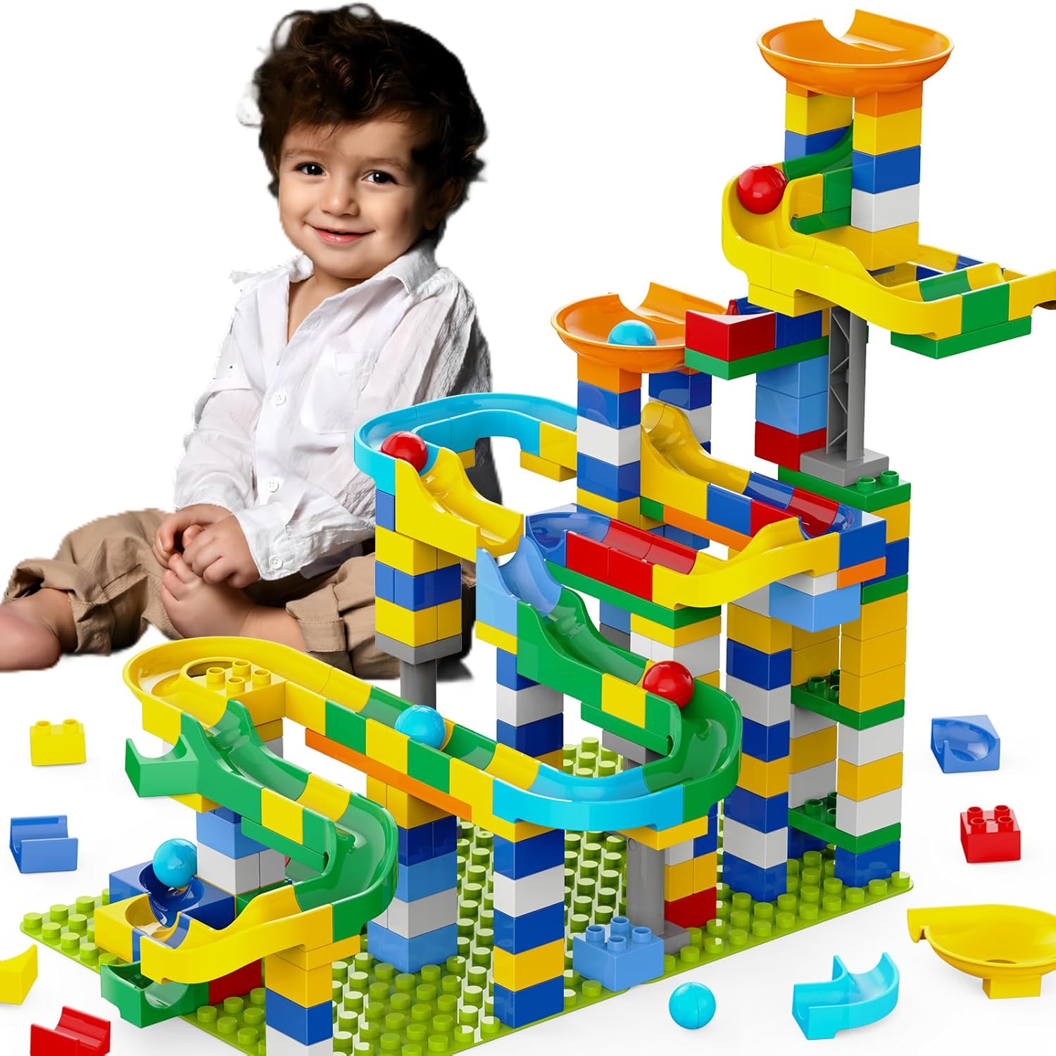 3in1 Marble Runs for Kids 4-8 - Engaging STEM Building Blocks