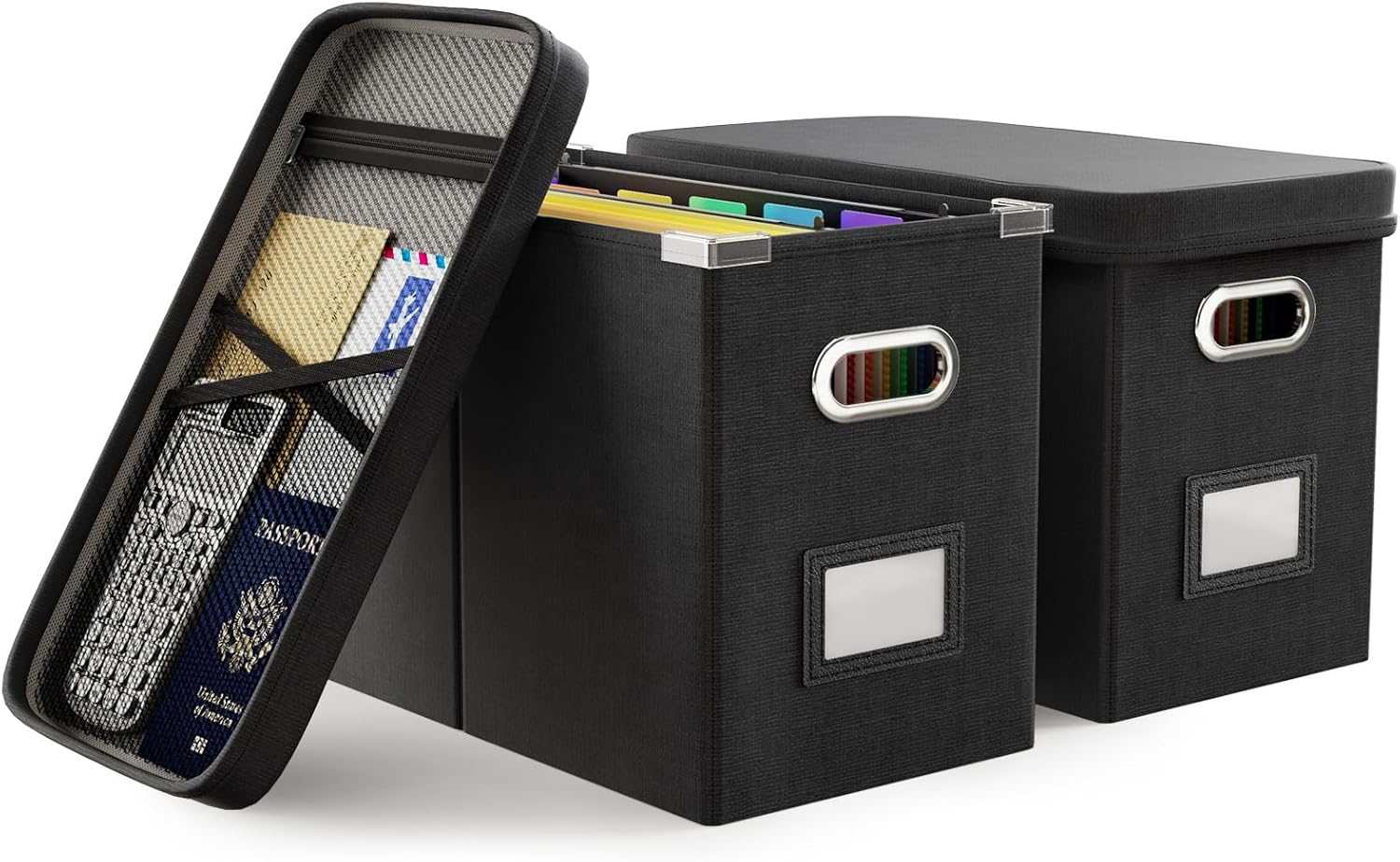 Oterri File Organizer Box with Lid for Efficient Document Storage