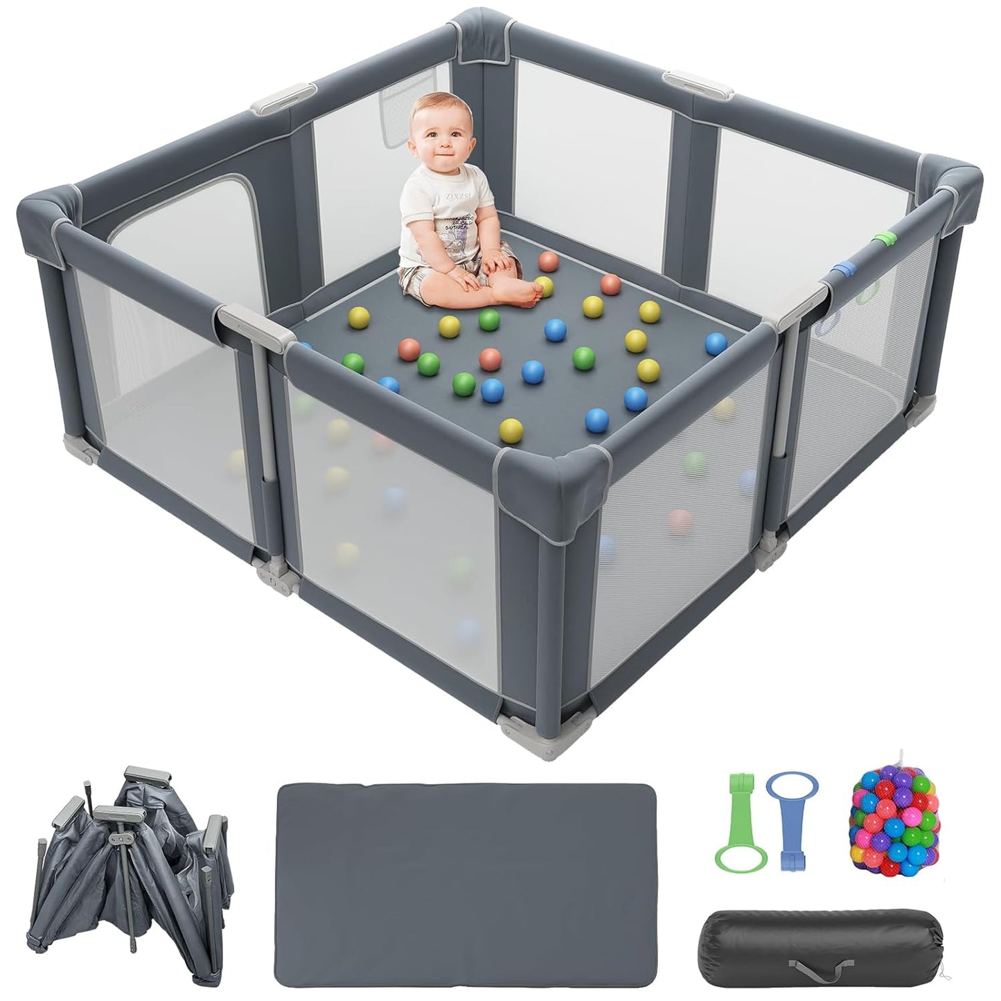 Foldable Playpen for Babies and Toddlers - Safe and Portable
