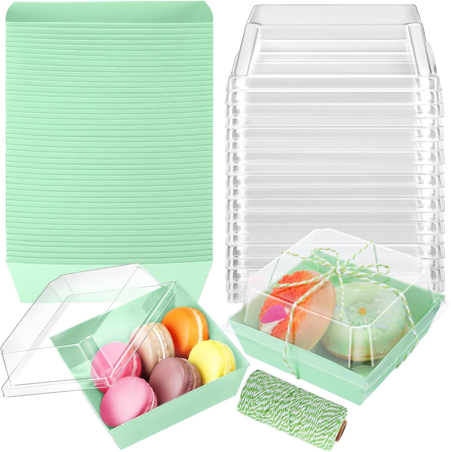Jetec 150 Pack Charcuterie Boxes with Clear Lids for Desserts