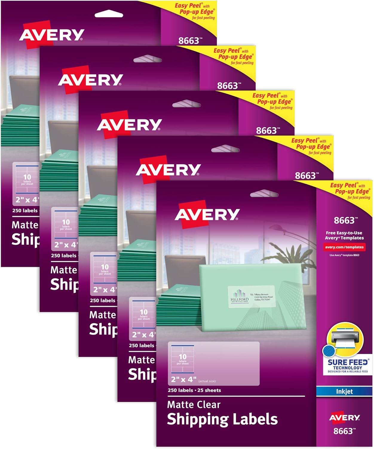 Avery Printable Shipping Labels with Sure Feed for Easy Use