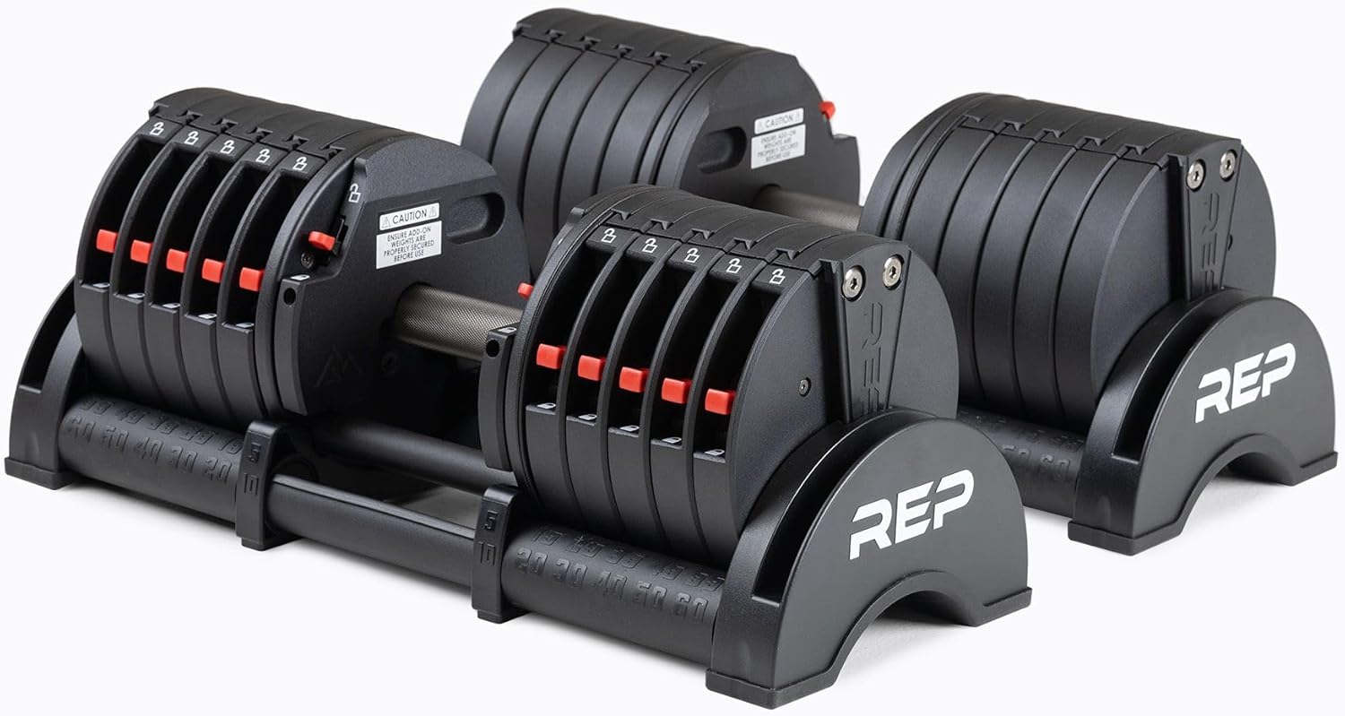 Rep Fitness Quickdraw Adjustable Dumbbells for Home Gym Use