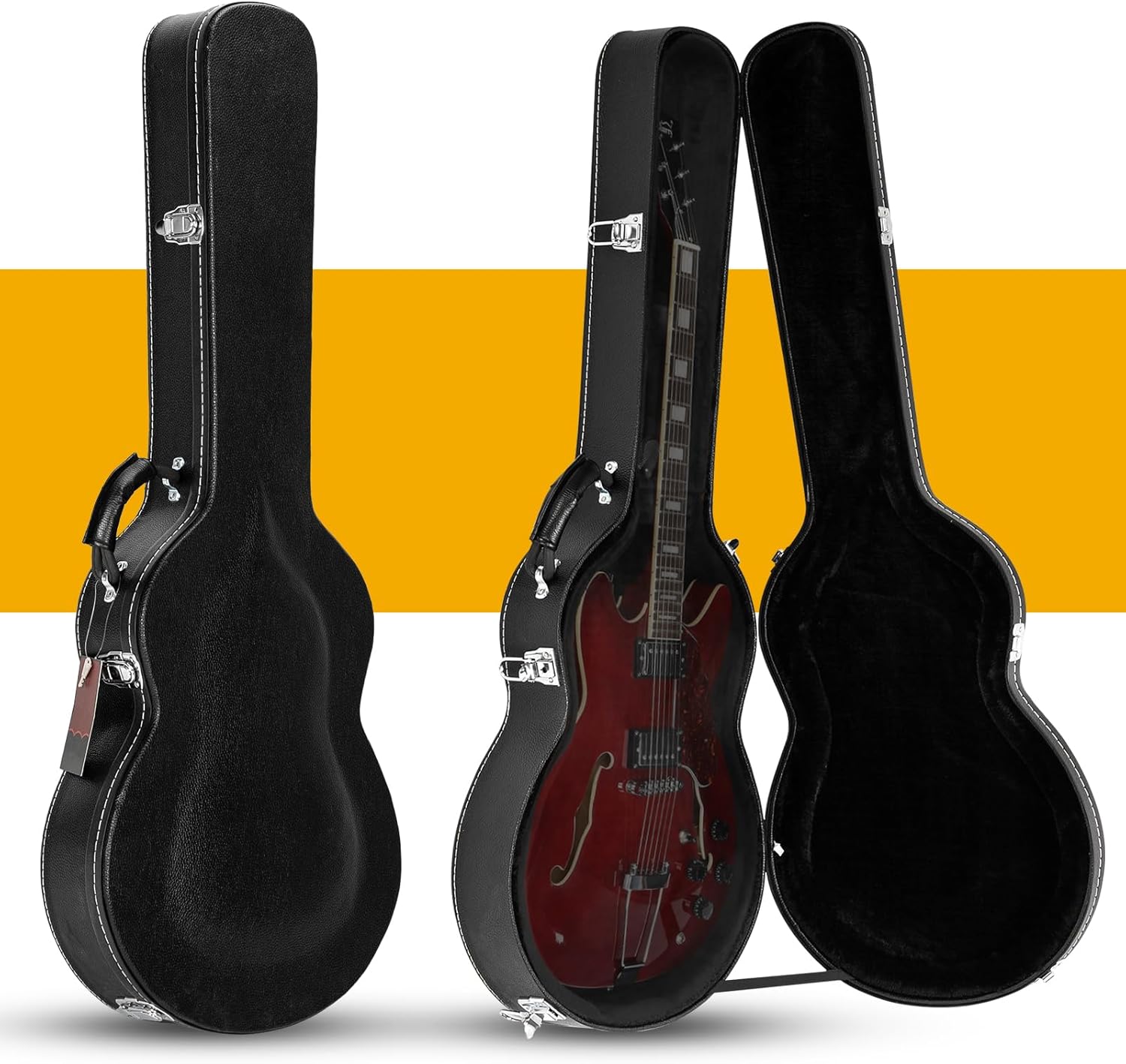 Protective 42-Inch Electric Guitar Case, Lockable & Durable