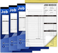 4 Pack Carbonless Job Invoice Forms 2-Part Receipt Book - Organized