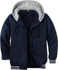 ZITY Men's Zip Up Hoodie Sherpa Lined Heavyweight Jacket - Warm Waffle