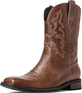 Suokdil Cowboy Boots for Men - Stylish Retro Ankle Boots