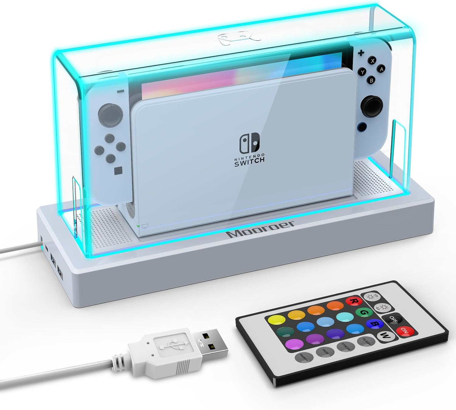 Mooroer Dust Cover with LED Colors for Nintendo Switch Display