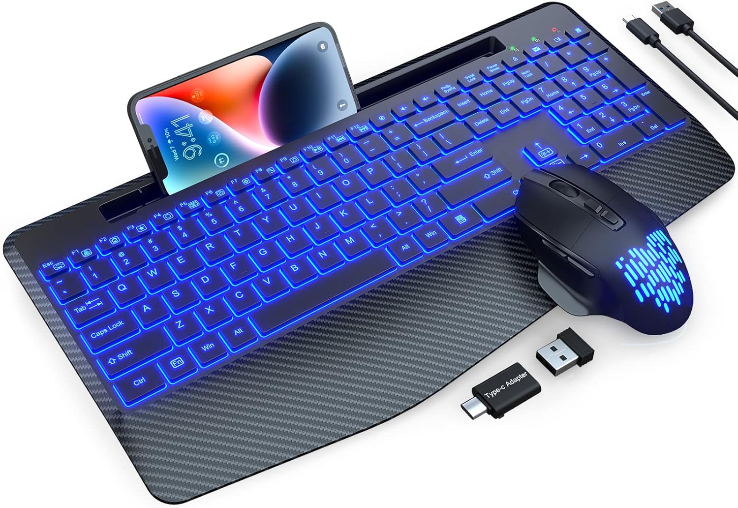 Wireless Ergonomic Keyboard & Mouse Combo for Silent Typing