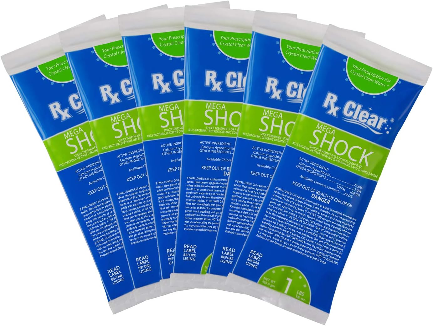 Rx Clear Mega Shock Pool Sanitizer and Algaecide for Clear Water