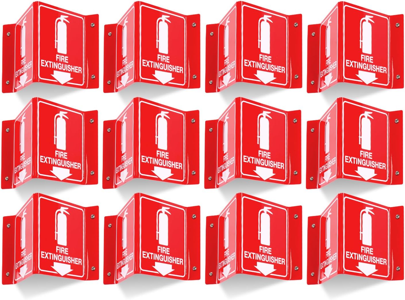 T&R Fire Extinguisher Sign - 12 Pack, 8 x 6 in, Easy Install
