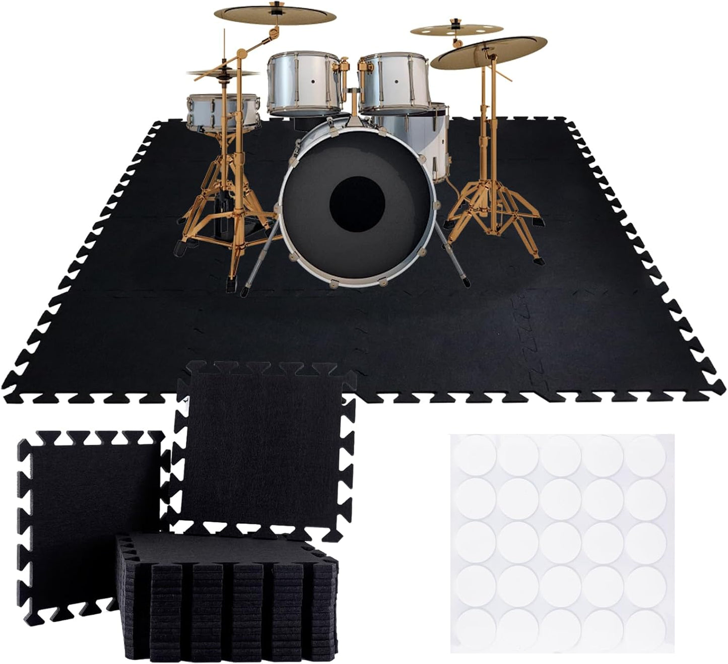 16 Pcs Thick Sound Absorbing Interlocking Floor Mats for Music