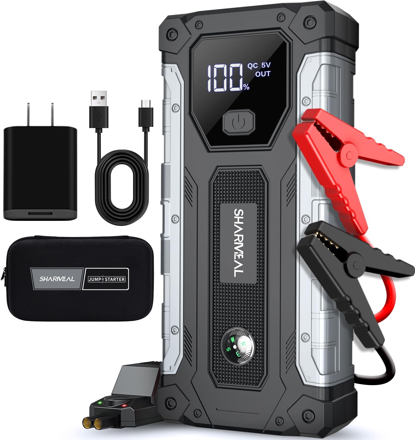 Powerful Car Battery Jump Starter 5000A for Gas and Diesel
