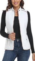 Dilgul Women's Quilted Vest Stand Collar Lightweight Zip Padded Vest