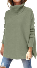 ANRABESS Women's Oversized Turtleneck Tunic Sweater - Loose Knit