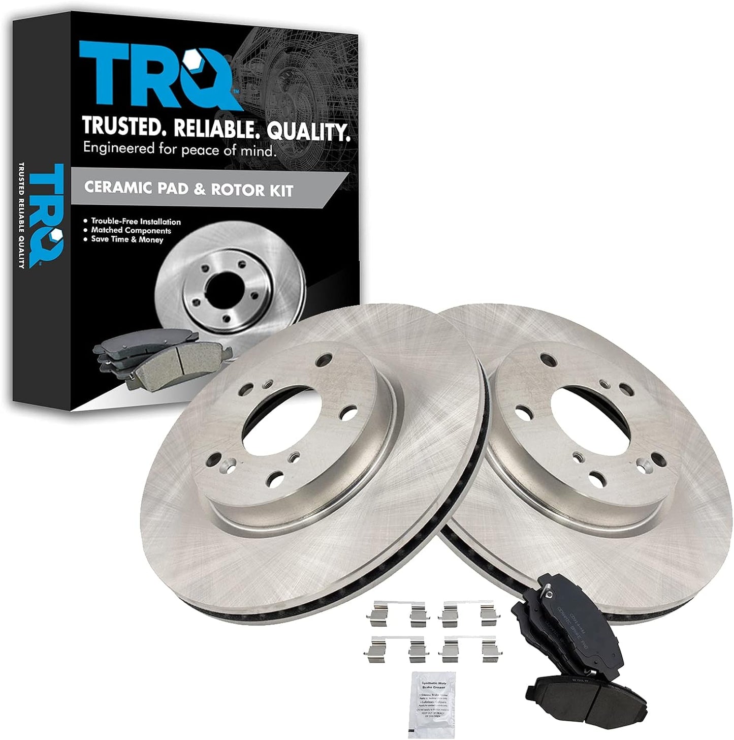 TRQ Front Brake Pad & Rotor Kit for 2016-2018 Honda Civic