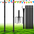 Suchtale 8.5FT String Light Poles with 5-Prong Forks - Stable Outdoor