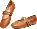 Trary Mary Jane Square Toe Flats for Women - Comfortable Everyday Wear