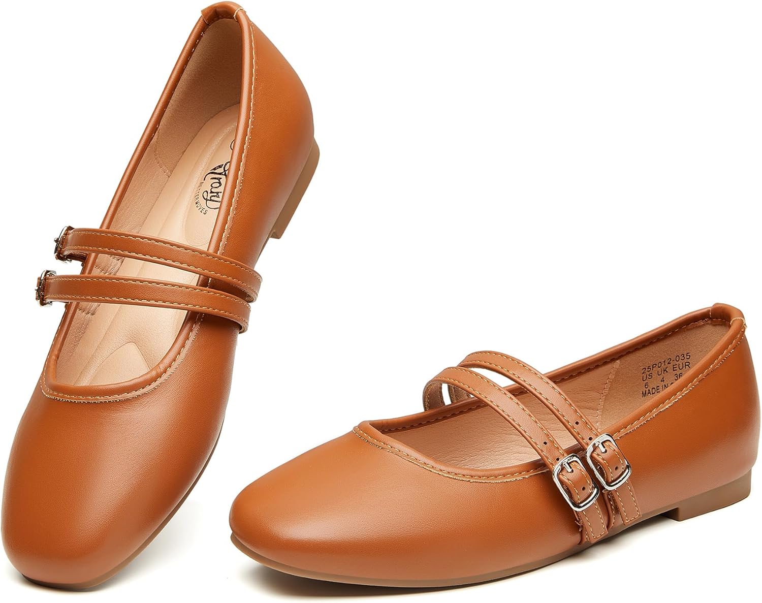 Trary Mary Jane Shoes Women Comfortable Square Toe Flats