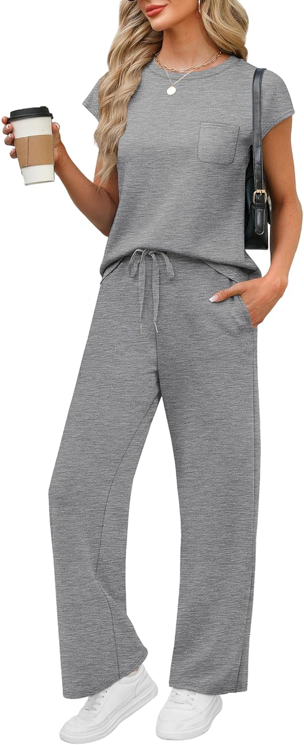 WIHOLL 2 Piece Sets for Women Casual Summer Travel Outfits