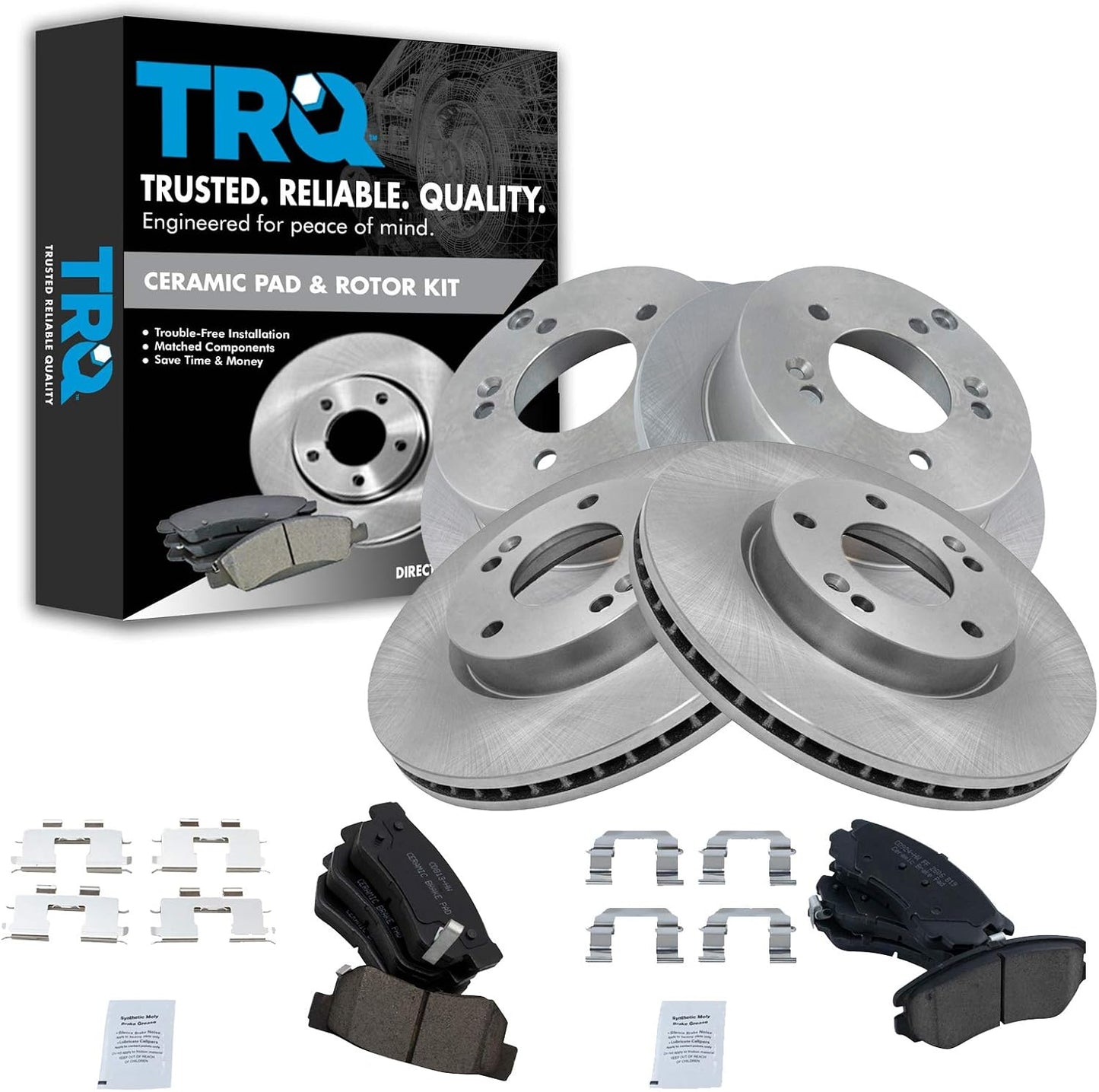 TRQ Front & Rear Brake Pad & Rotor Kit for Hyundai Tucson