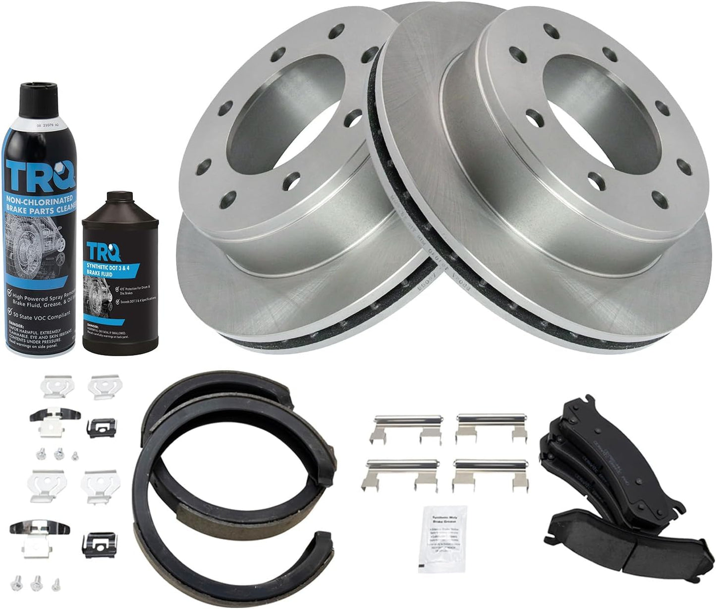 TRQ Rear Brake Pad & Rotor Kit for 2003-2004 Dodge Ram 1500