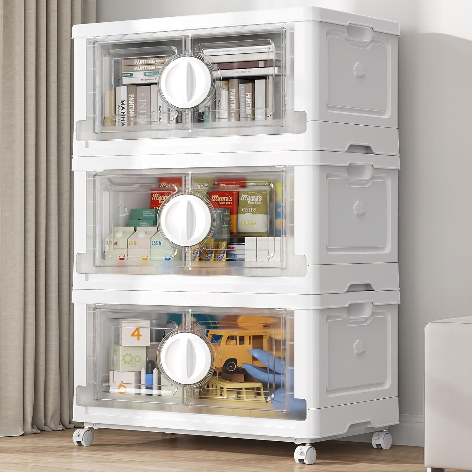 360Qt Lockable Stackable Storage Bins for Organizing Spaces