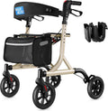 Rollator Walker for Seniors with Cup Holder - Lightweight 8in Wheels