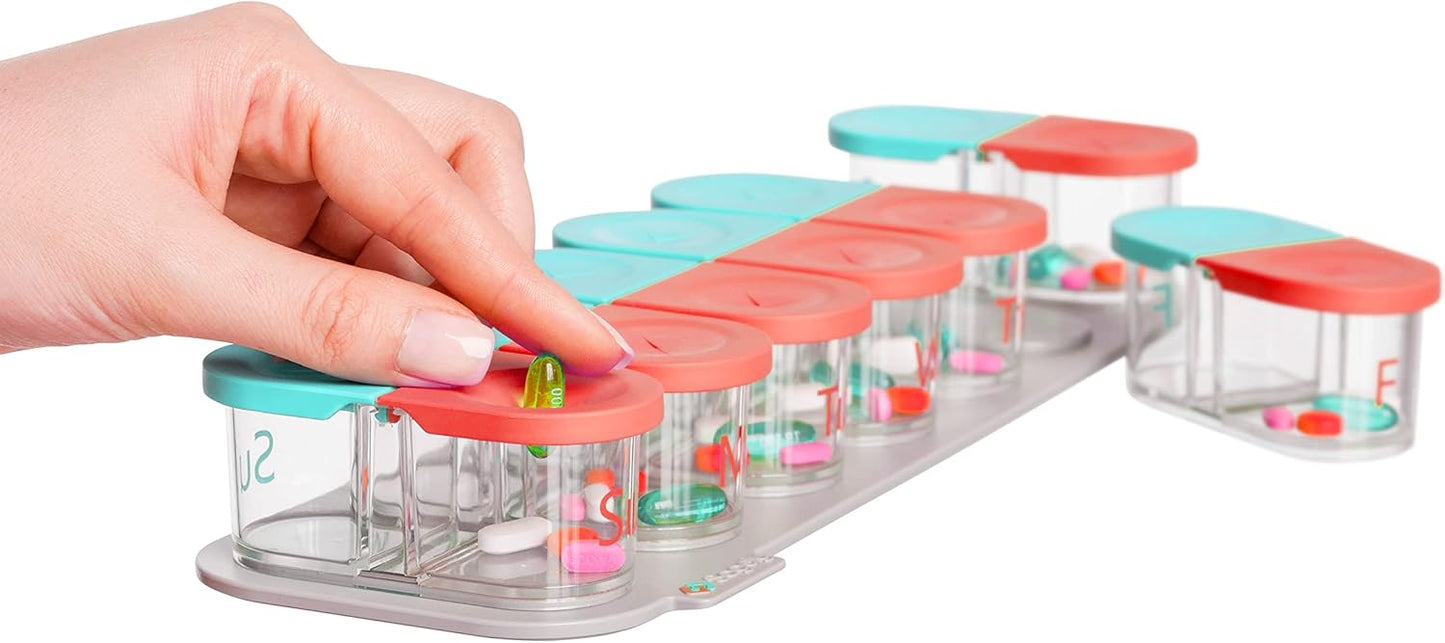 Sagely Smart XL Weekly Pill Organizer with Reminder Alarm App