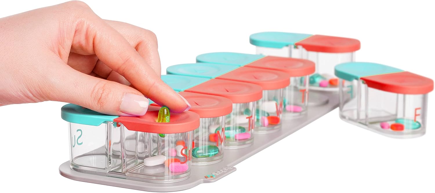 Sagely Smart XL Weekly Pill Organizer with Reminder Alarm App