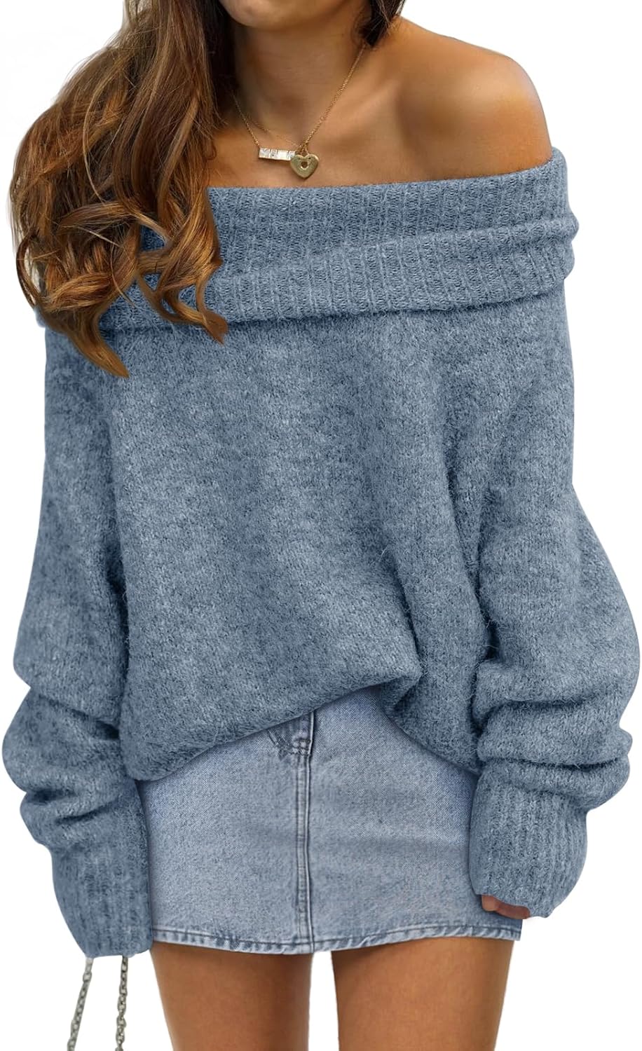 LILLUSORY Womens Off The Shoulder Sweater for Stylish Comfort