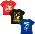 SEGA Sonic 3-Pack Raglan Graphic Tees for Boys - Toddler to Big Kid