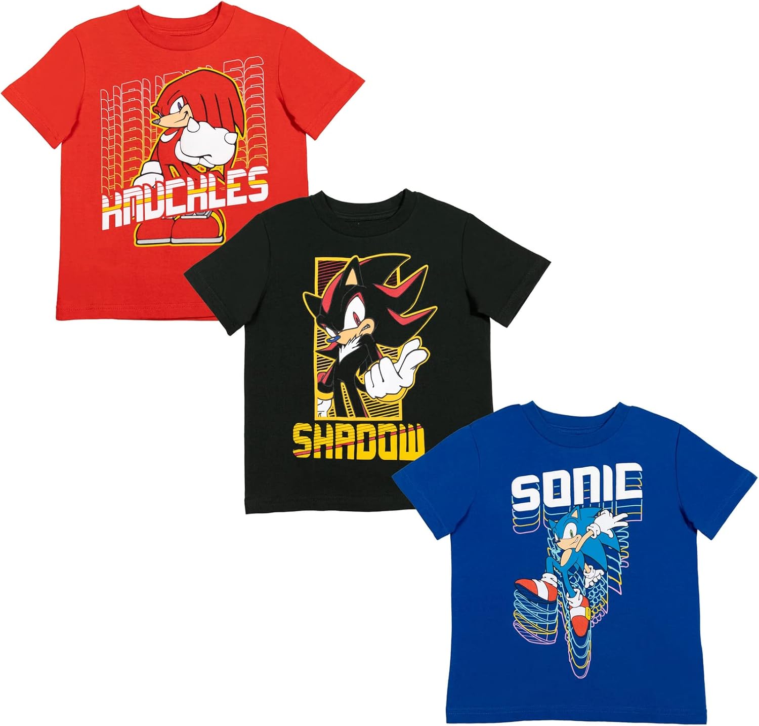 Sonic The Hedgehog 3 Pack Raglan T-Shirts for Kids Sizes 2T-20