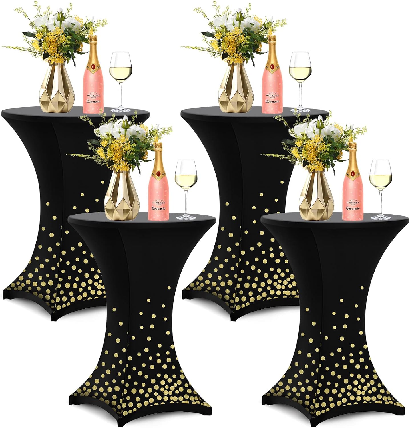 Orange Dot Spandex Highboy Covers - Perfect for Parties! 