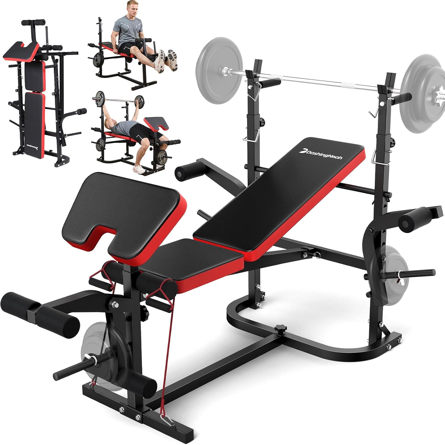 6-in-1 Foldable Weight Bench Set for Home Gym Workouts